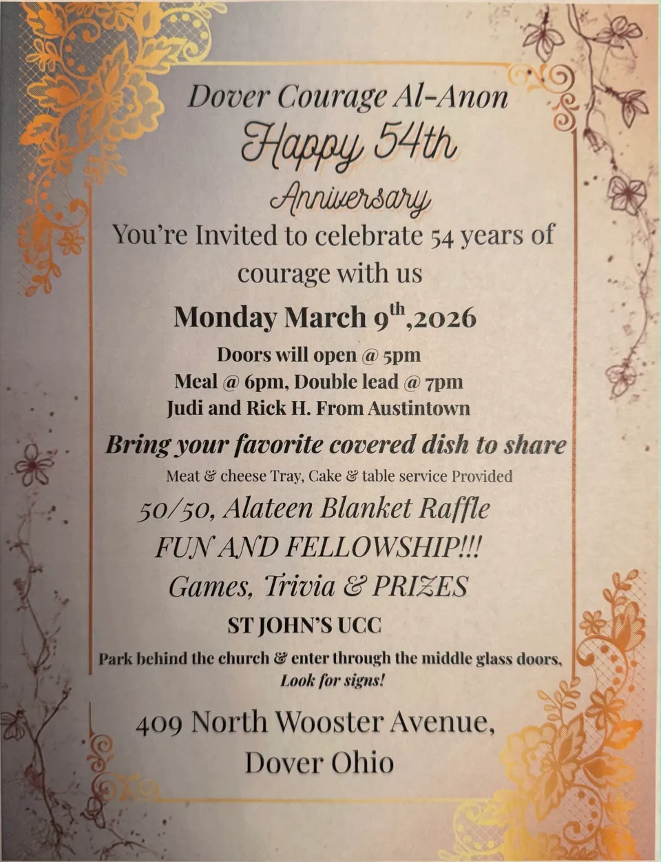 Dover Courage Al-Anon Anniversary